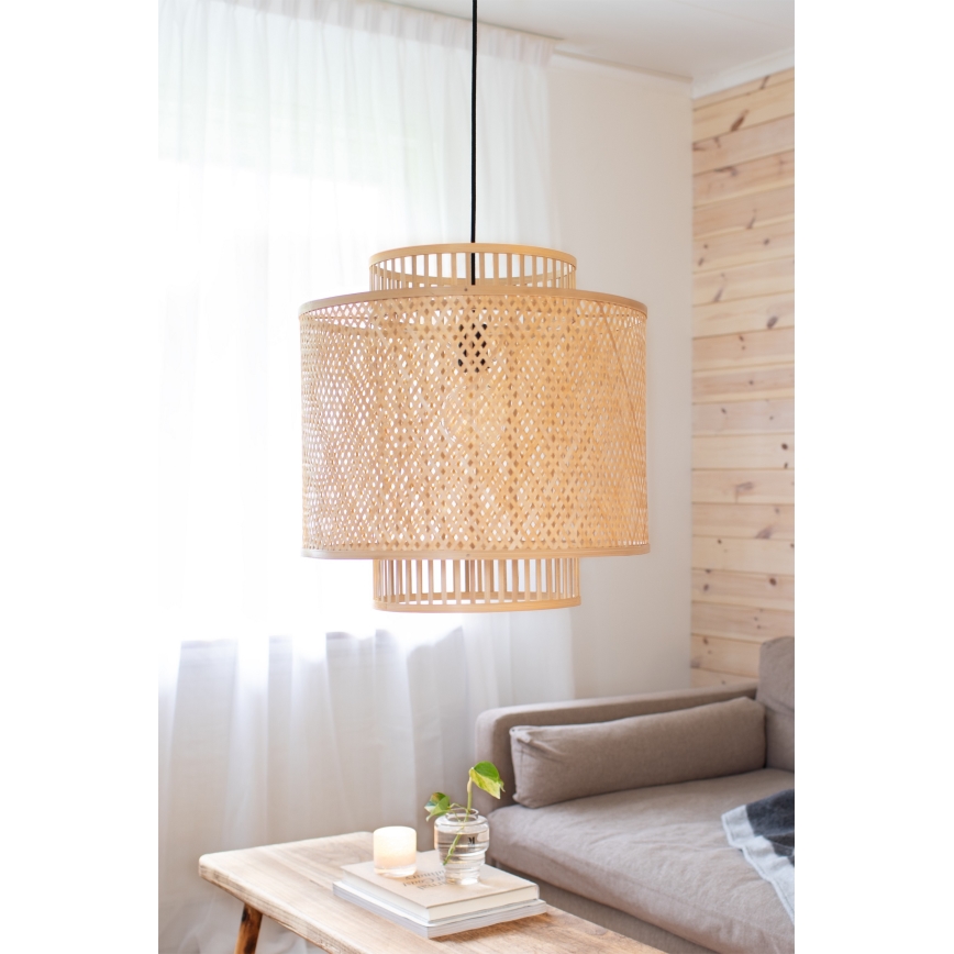 Markslöjd 108675 - Πολύφωτο με συρματόσχοινο STRATI 1xE27/40W/230V μπεζ/μπαμπού