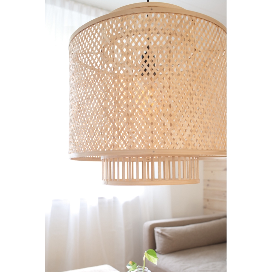 Markslöjd 108675 - Πολύφωτο με συρματόσχοινο STRATI 1xE27/40W/230V μπεζ/μπαμπού