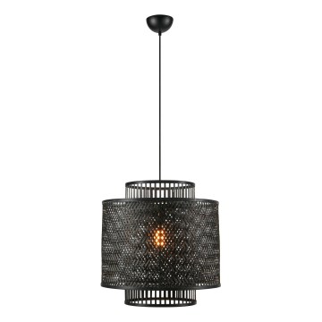 Markslöjd 108676 - Κρεμαστό φωτιστικό οροφής STRATI 1xE27/40W/230V μαύρο/μπαμπού