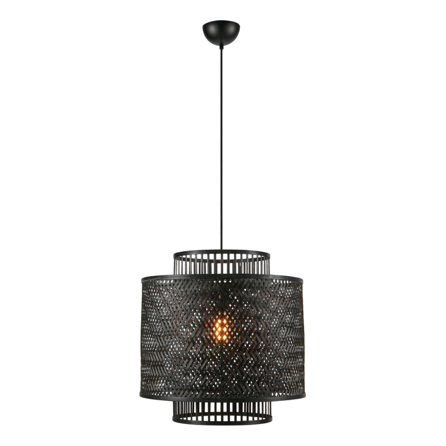 Markslöjd 108676 - Κρεμαστό φωτιστικό οροφής STRATI 1xE27/40W/230V μαύρο/μπαμπού