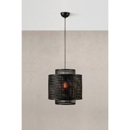 Markslöjd 108676 - Κρεμαστό φωτιστικό οροφής STRATI 1xE27/40W/230V μαύρο/μπαμπού