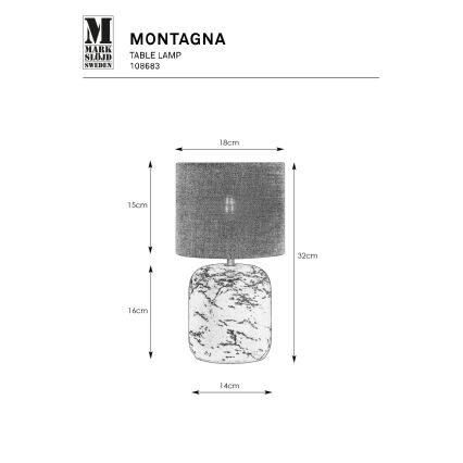 Markslöjd 108683 - Eπιτραπέζια λάμπα MONTAGNA 1xE14/40W/230V 32 cm μπεζ/μαύρο