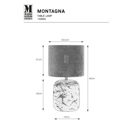 Markslöjd 108684 - Eπιτραπέζια λάμπα MONTAGNA 1xE14/40W/230V 45 cm μπεζ/μαύρο