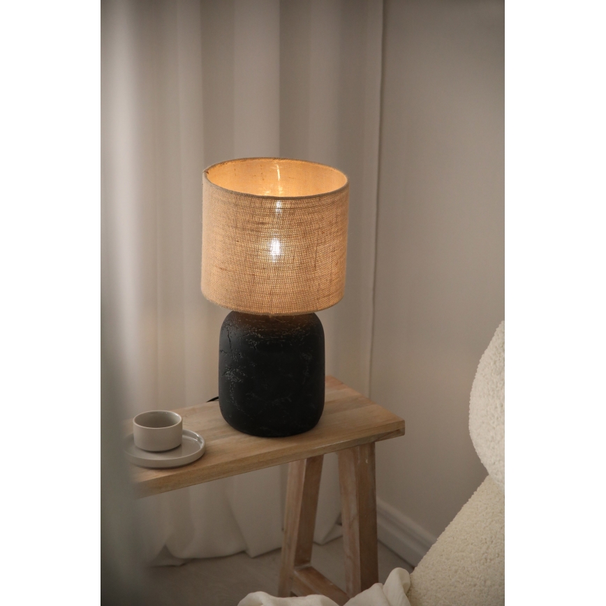 Markslöjd 108684 - Eπιτραπέζια λάμπα MONTAGNA 1xE14/40W/230V 45 cm μπεζ/μαύρο