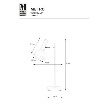 Markslöjd 108688 - Eπιτραπέζια λάμπα METRO 1xE27/40W/230V λευκό