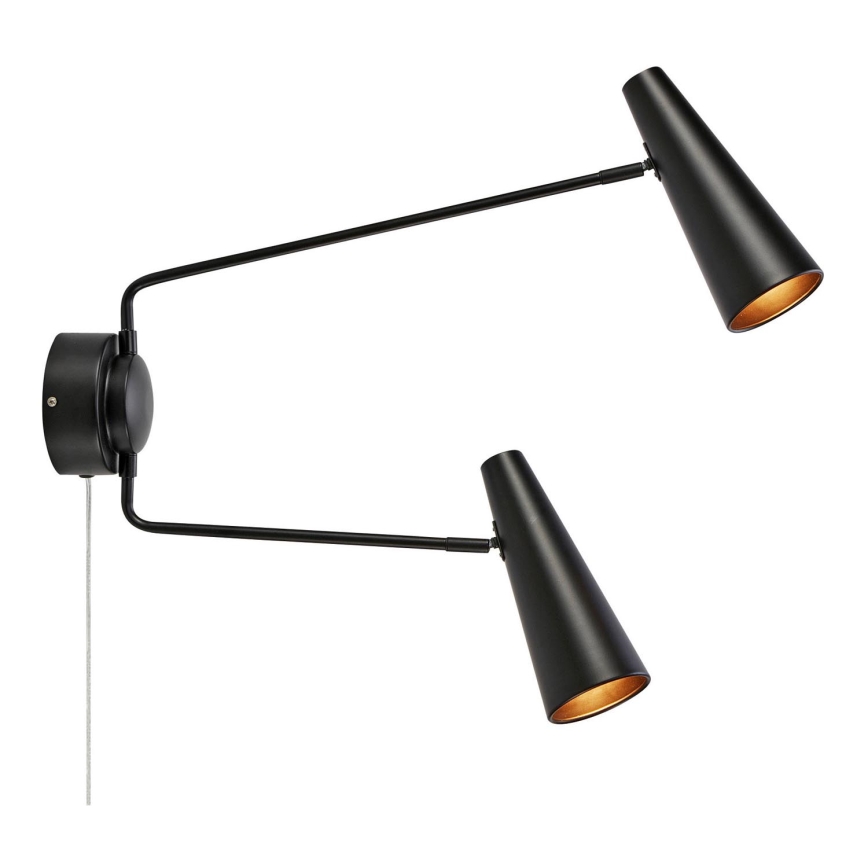Markslöjd 108690 - Λάμπα τοίχου PEAK 2xE14/40W/230V μαύρο