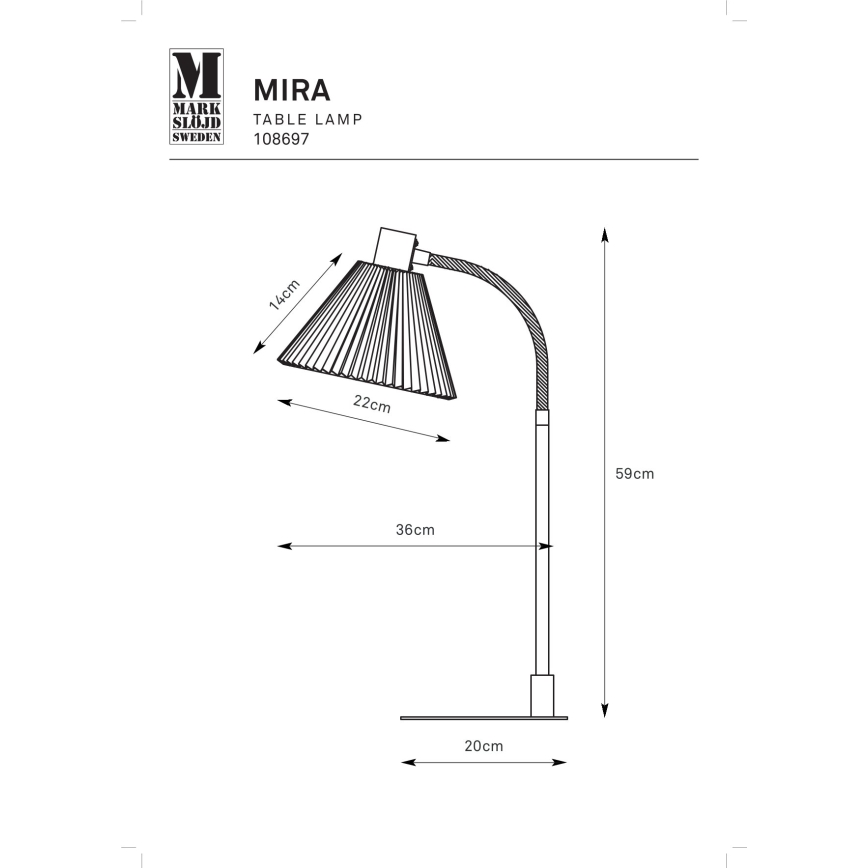 Markslöjd 108697 - Eπιτραπέζια λάμπα MIRA 1xE14/40W/230V μαύρο/λευκό