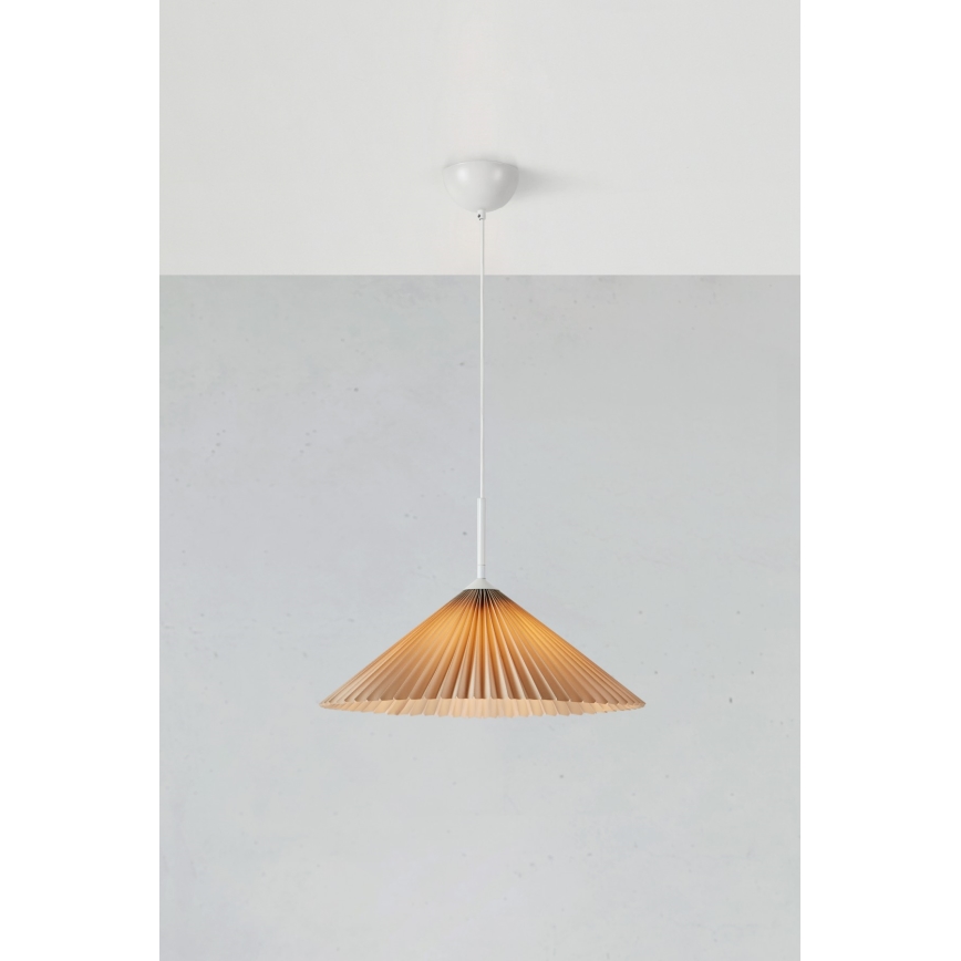 Markslöjd 108710 -Κρεμαστό φωτιστικό οροφής PLISADO 1xE27/40W/230V διάμετρος 50 cm μπεζ