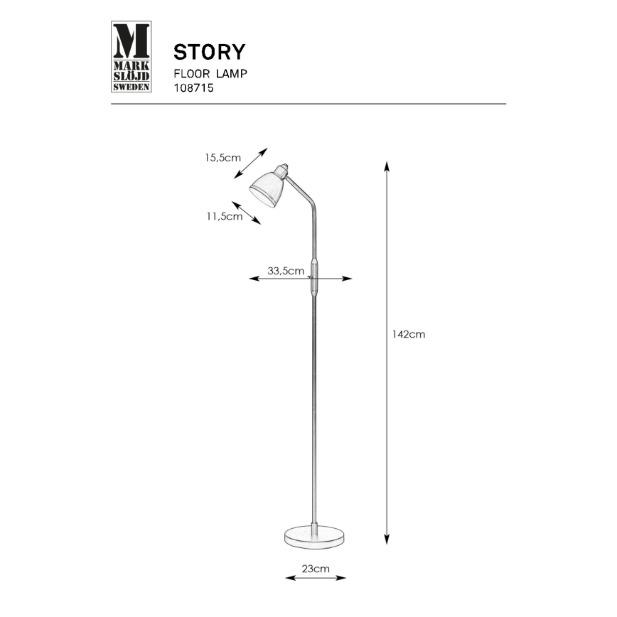Markslöjd 108715 - Επιδαπέδια λάμπα STORY 1xE14/40W/230V ορείχαλκος