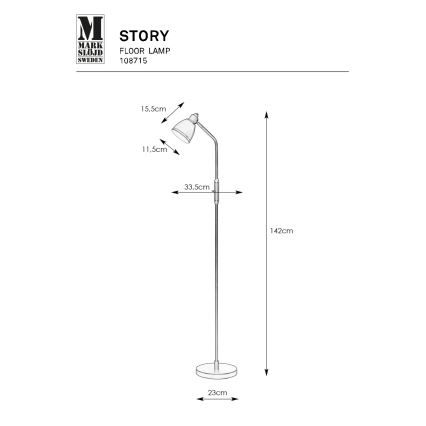 Markslöjd 108715 - Επιδαπέδια λάμπα STORY 1xE14/40W/230V ορείχαλκος