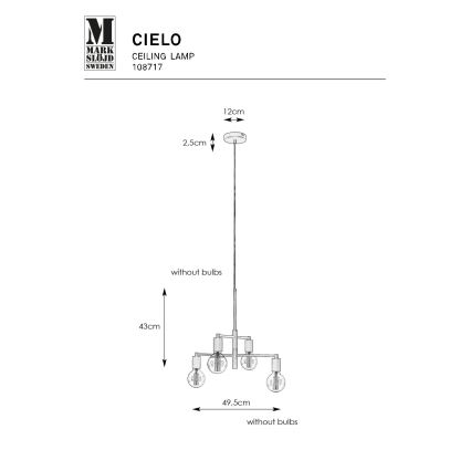 Markslöjd 108717 - Κρεμαστό φωτιστικό οροφής CIELO 6xE27/40W/230V μαύρο