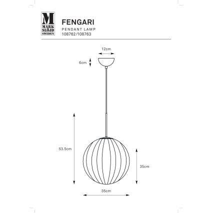 Markslöjd 108763 - Κρεμαστό φωτιστικό οροφής FENGARI 1xE14/40W/230V μπεζ