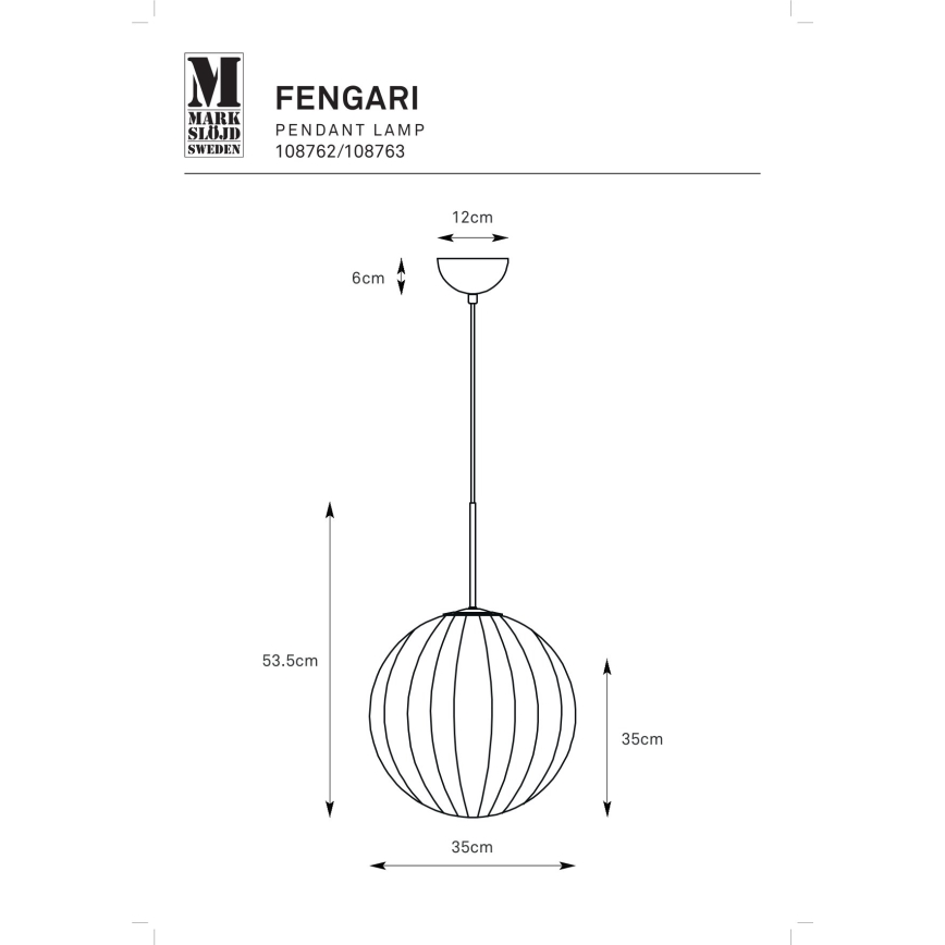 Markslöjd 108763 - Κρεμαστό φωτιστικό οροφής FENGARI 1xE14/40W/230V μπεζ