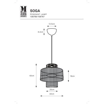 Markslöjd 108767 - Κρεμαστό φωτιστικό οροφής SOGA 1xE27/40W/230V χρυσαφί