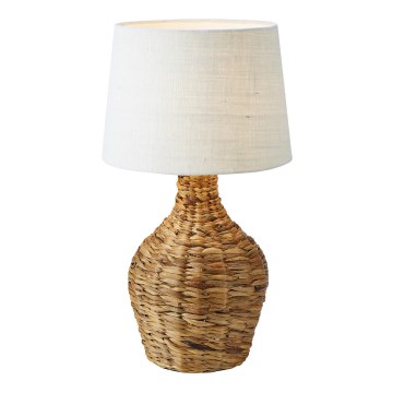 Markslöjd 108771 - Eπιτραπέζια λάμπα PAGLIA 1xE27/40W/230V λευκό/καλάμι rattan