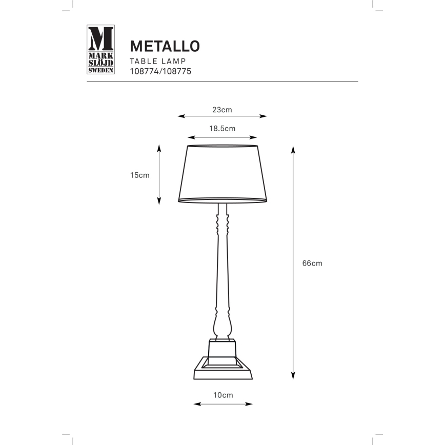 Markslöjd 108775 - Eπιτραπέζια λάμπα METALLO 1xE27/40W/230V ματ χρώμιο