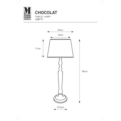 Markslöjd 108777 - Επιδαπέδια λάμπα CHOCOLAT 1xE27/40W/230V καφέ/μπεζ