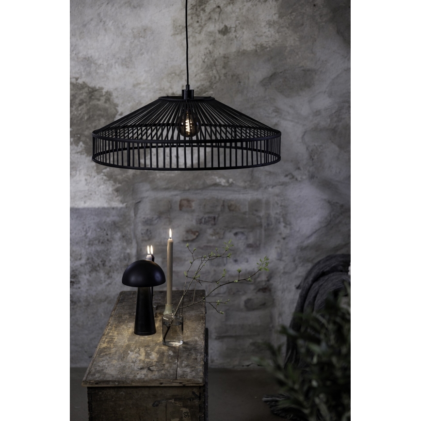 Markslöjd 108782 - Κρεμαστό φωτιστικό οροφής TAPA 1xE27/40W/230V μαύρο/μπαμπού