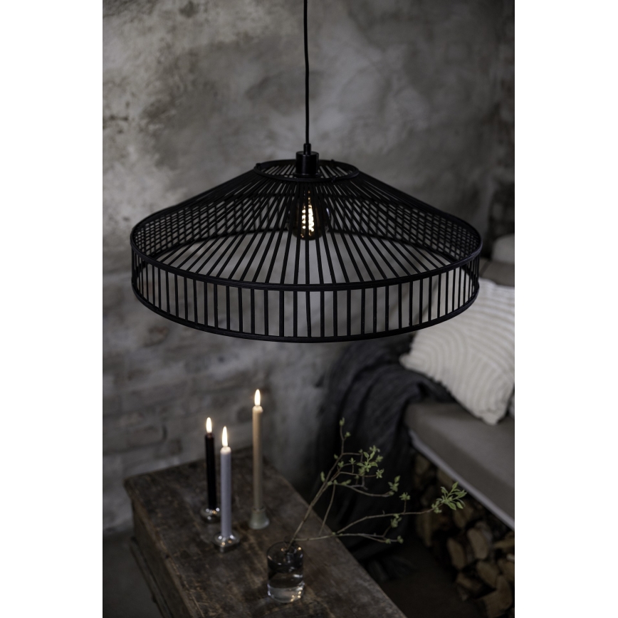 Markslöjd 108782 - Κρεμαστό φωτιστικό οροφής TAPA 1xE27/40W/230V μαύρο/μπαμπού