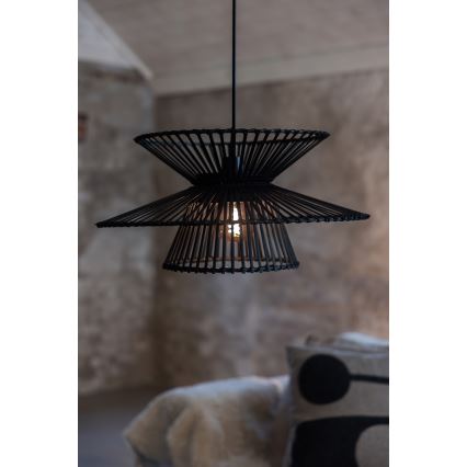 Markslöjd 108784 - Κρεμαστό φωτιστικό οροφής DUPLICI 1xE27/40W/230V μαύρο/μπαμπού