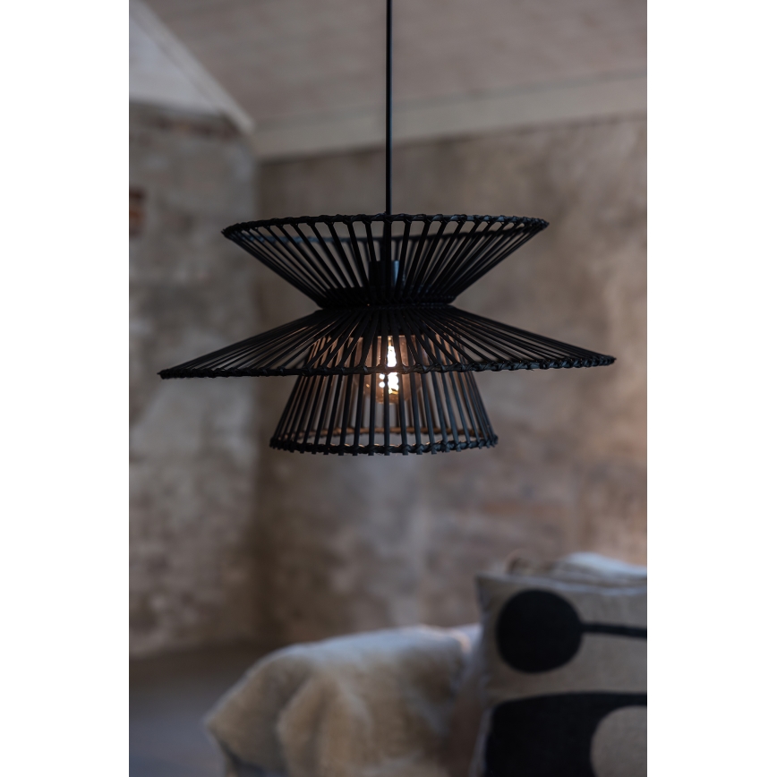 Markslöjd 108784 - Κρεμαστό φωτιστικό οροφής DUPLICI 1xE27/40W/230V μαύρο/μπαμπού