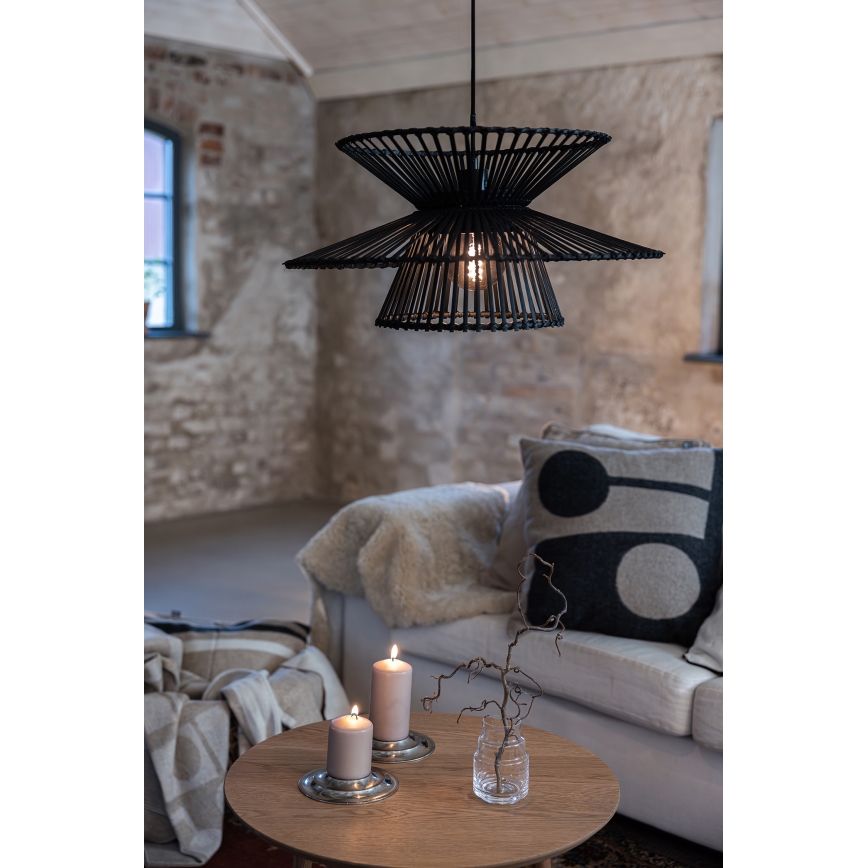 Markslöjd 108784 - Κρεμαστό φωτιστικό οροφής DUPLICI 1xE27/40W/230V μαύρο/μπαμπού