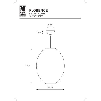 Markslöjd 108796 - Κρεμαστό φωτιστικό οροφής FLORENCE 1xE27/40W/230V λευκό