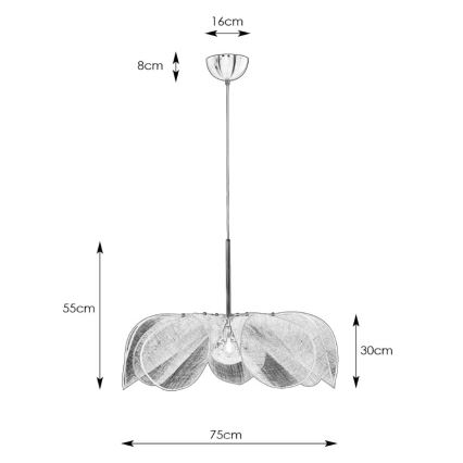 Markslöjd 108818 - Κρεμαστό φωτιστικό οροφής STYRKA 1xE27/40W/230V διάμετρος 75 cm λευκό