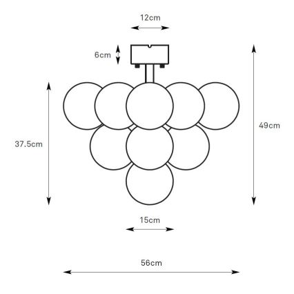 Markslöjd 108845 - Επιφανειακό φωτιστικό οροφής MERLOT 13xG9/18W/230V Ø56 cm μαύρο/καπνιστό