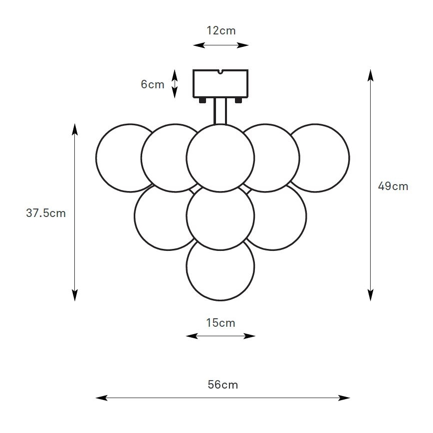 Markslöjd 108845 - Επιφανειακό φωτιστικό οροφής MERLOT 13xG9/18W/230V Ø56 cm μαύρο/καπνιστό
