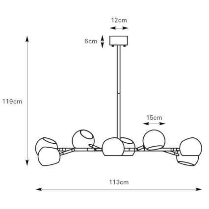 Markslöjd 108852 - Κρεμαστό φωτιστικό EDGAR 8xE14/40W/230V μαύρο