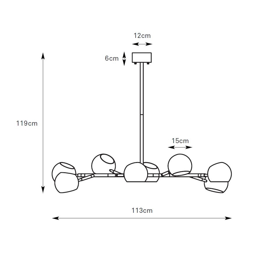 Markslöjd 108852 - Κρεμαστό φωτιστικό EDGAR 8xE14/40W/230V μαύρο
