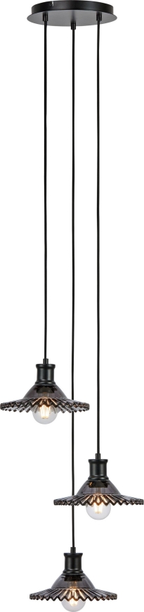 Markslöjd 108853 - Κρεμαστό φωτιστικό οροφής NOVIA 3xE27/40W/230V μαύρο/φιμέ