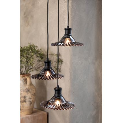 Markslöjd 108853 - Κρεμαστό φωτιστικό οροφής NOVIA 3xE27/40W/230V μαύρο/φιμέ