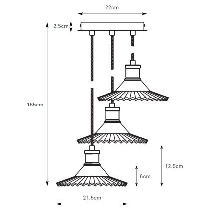 Markslöjd 108853 - Κρεμαστό φωτιστικό οροφής NOVIA 3xE27/40W/230V μαύρο/φιμέ