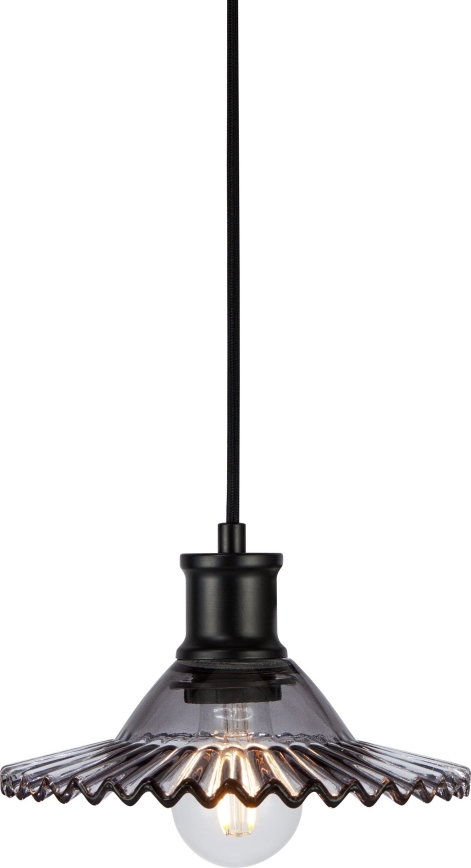 Markslöjd 108854 - Κρεμαστό φωτιστικό οροφής NOVIA 1xE27/40W/230V μαύρο/φιμέ