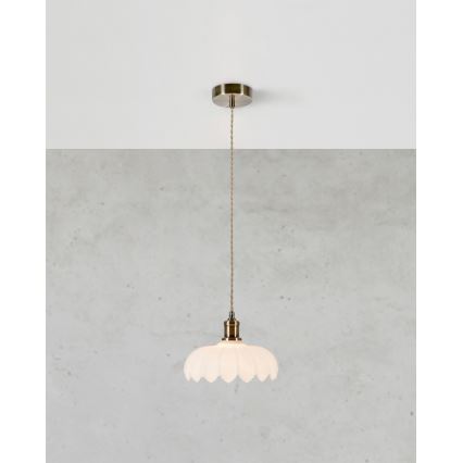 Markslöjd 108857 - Κρεμαστό φωτιστικό οροφής KURAGE 1xE27/40W/230V ορείχαλκος/λευκό