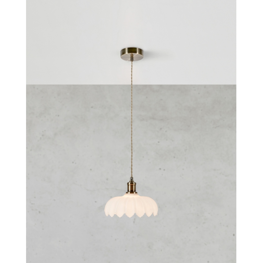 Markslöjd 108857 - Κρεμαστό φωτιστικό οροφής KURAGE 1xE27/40W/230V ορείχαλκος/λευκό