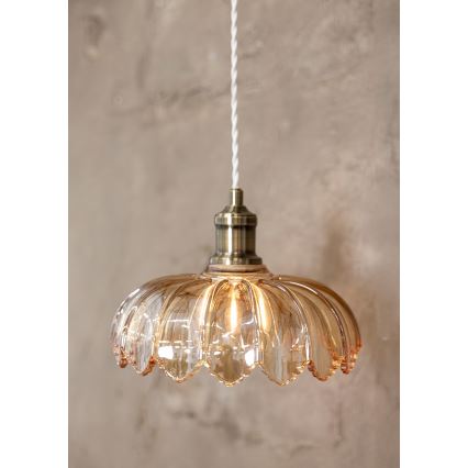 Markslöjd 108858 - Κρεμαστό φωτιστικό οροφής KURAGE 1xE27/40W/230V ορείχαλκος/φιμέ μπεζ