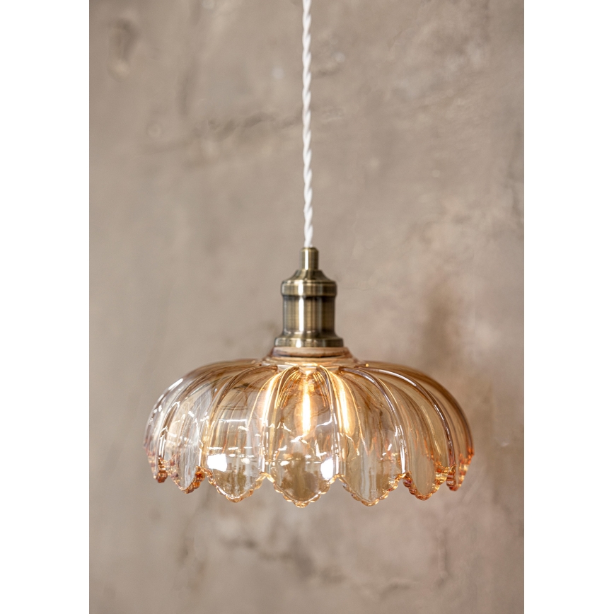Markslöjd 108858 - Κρεμαστό φωτιστικό οροφής KURAGE 1xE27/40W/230V ορείχαλκος/φιμέ μπεζ