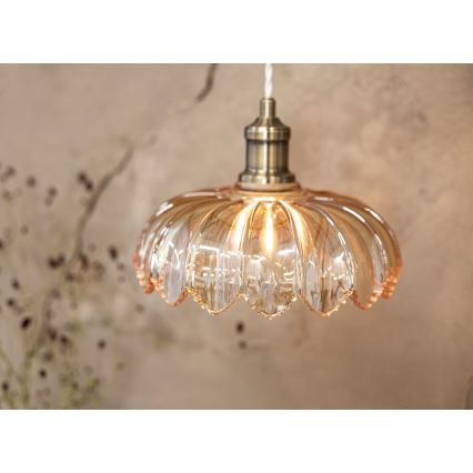 Markslöjd 108858 - Κρεμαστό φωτιστικό οροφής KURAGE 1xE27/40W/230V ορείχαλκος/φιμέ μπεζ