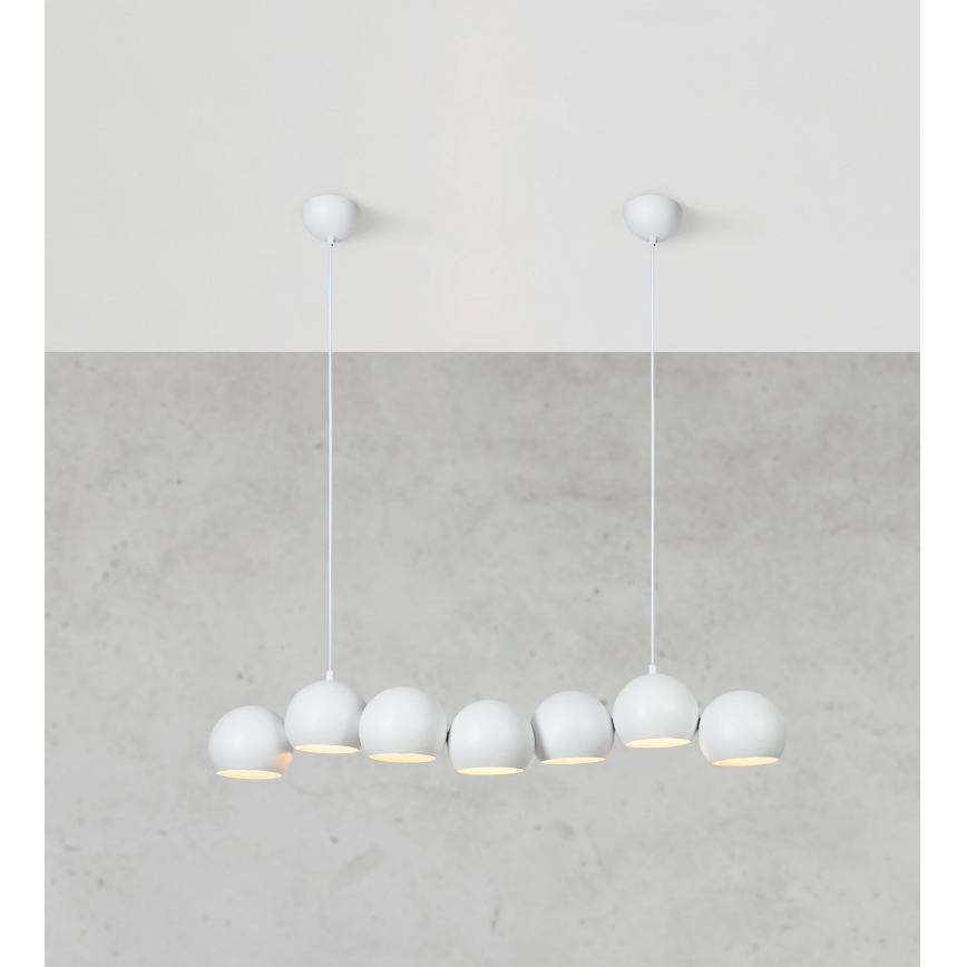 Markslöjd 108859 - Κρεμαστό φωτιστικό οροφής CUPOLO 7xE14/40W/230V λευκό