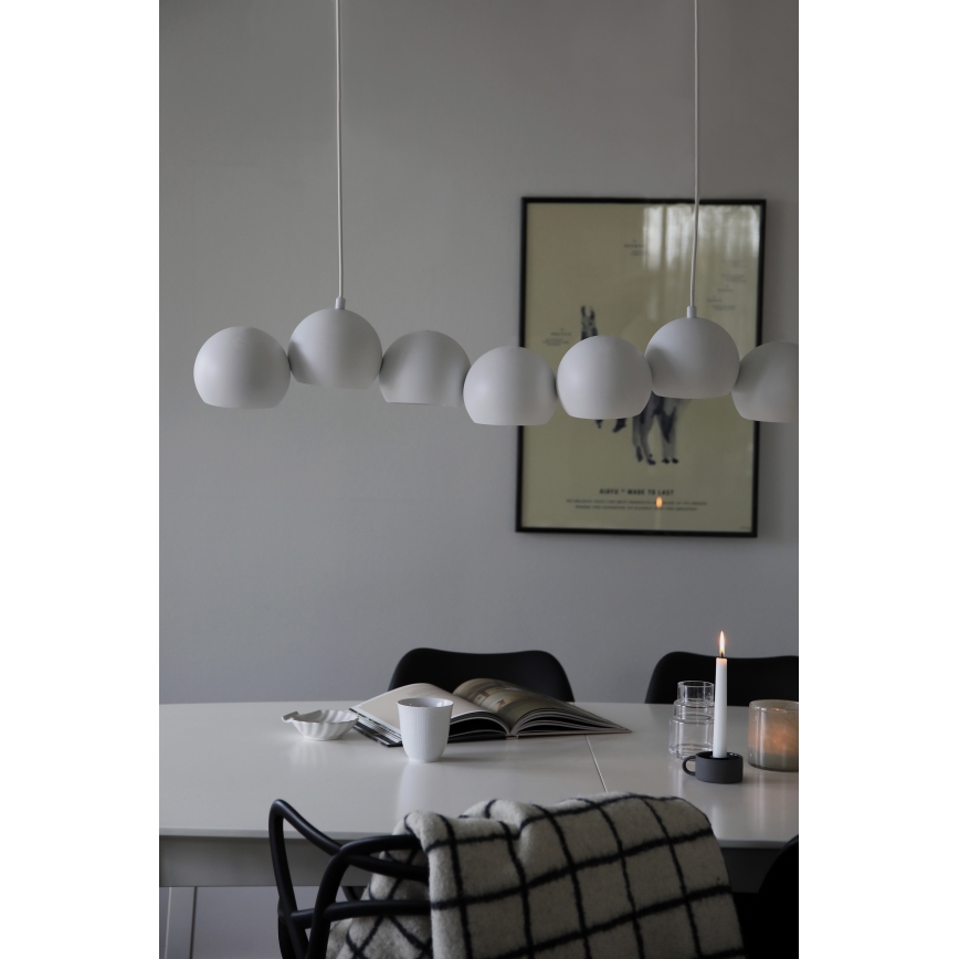 Markslöjd 108859 - Κρεμαστό φωτιστικό οροφής CUPOLO 7xE14/40W/230V λευκό