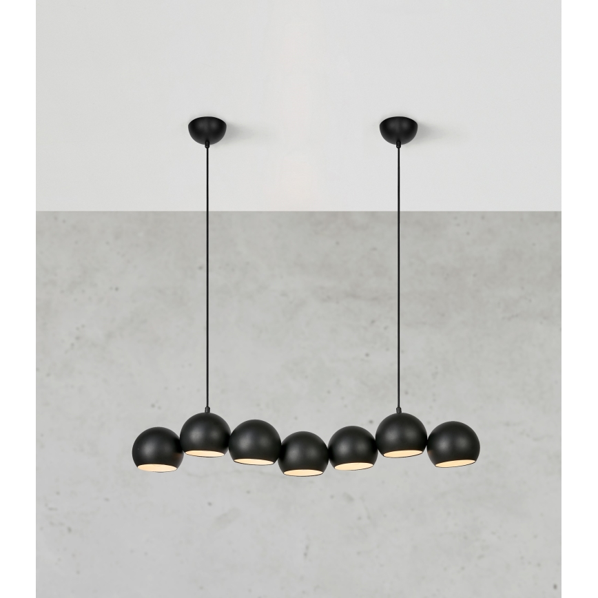 Markslöjd 108860 - Κρεμαστό φωτιστικό οροφής CUPOLO 7xE14/40W/230V μαύρο