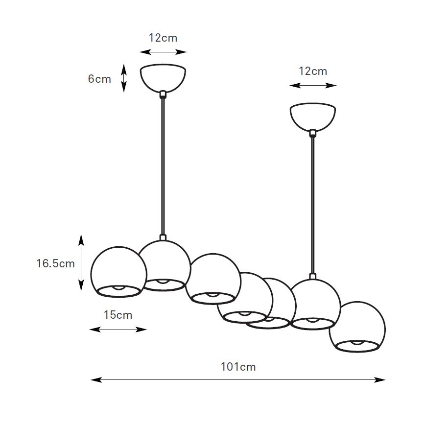 Markslöjd 108860 - Κρεμαστό φωτιστικό οροφής CUPOLO 7xE14/40W/230V μαύρο