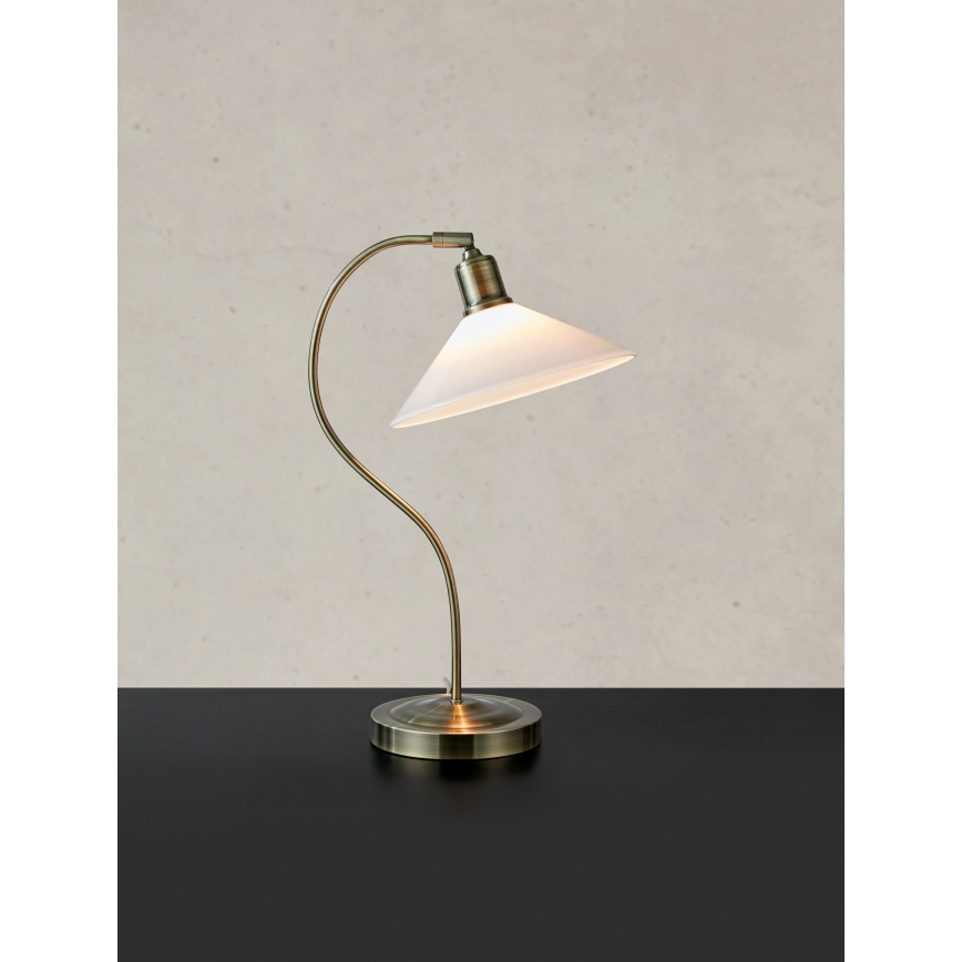 Markslöjd 108863 - Eπιτραπέζιο φωτιστικό VELA 1xE27/40W/230V ορείχαλκος/λευκό