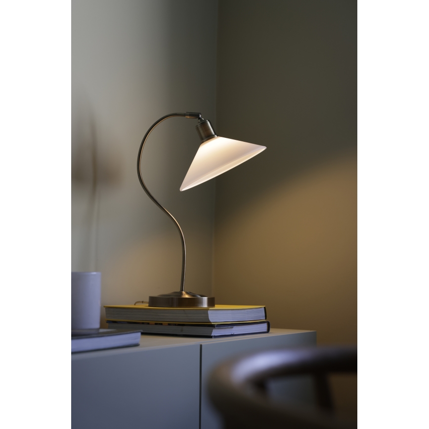 Markslöjd 108863 - Eπιτραπέζιο φωτιστικό VELA 1xE27/40W/230V ορείχαλκος/λευκό