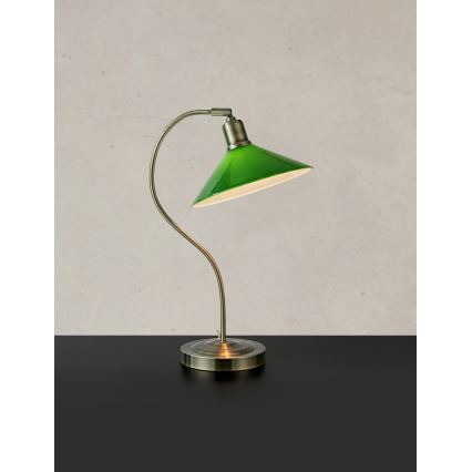 Markslöjd 108864 - Eπιτραπέζιο φωτιστικό VELA 1xE27/40W/230V ορείχαλκος/πράσινο