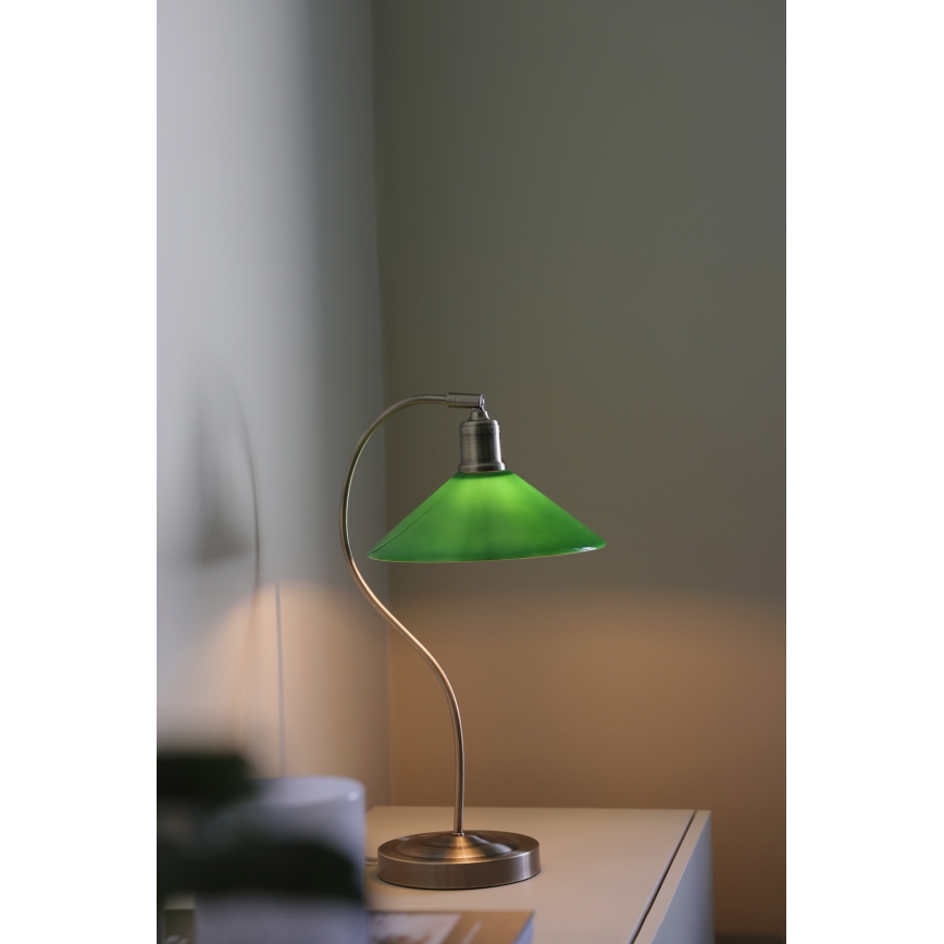 Markslöjd 108864 - Eπιτραπέζιο φωτιστικό VELA 1xE27/40W/230V ορείχαλκος/πράσινο