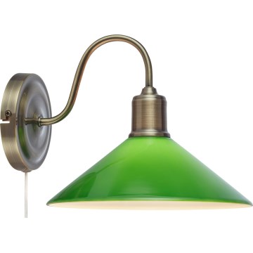 Markslöjd 108866 - Λάμπα τοίχου VELA 1xE27/40W/230V ορείχαλκος/πράσινο
